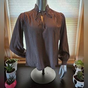 EUC NICOLA Striped Tie-Front Blouse- Size 8